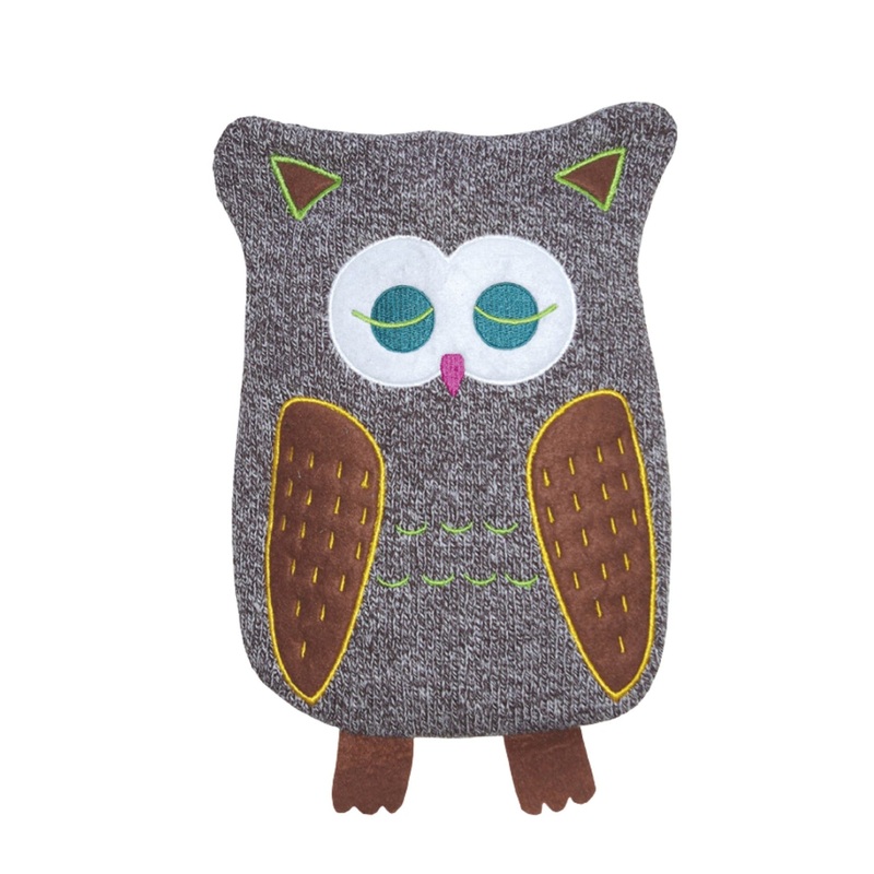 Eco Hot Water Bottle with Owl Cover