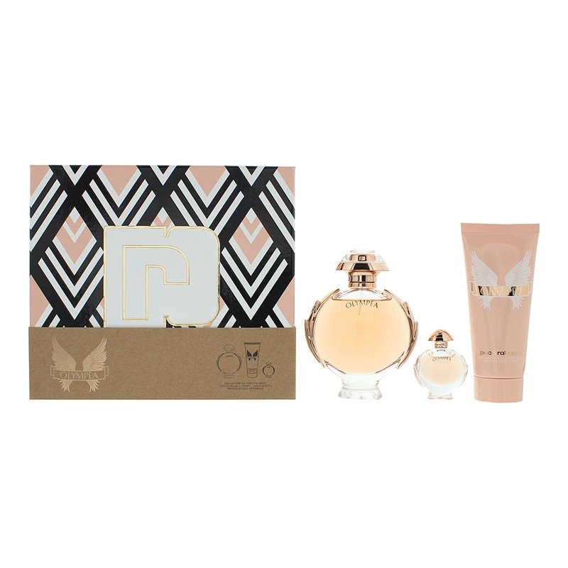 Paco Rabanne Olympa 3 Piece Gift Set: Eau de Parfum 80ml – Eau de Parfum 6ml –