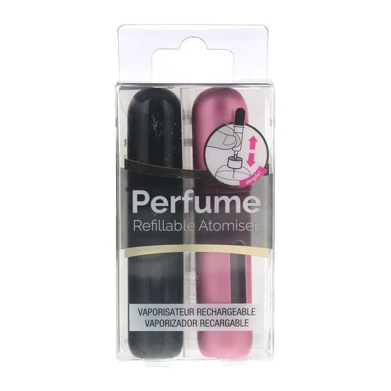 Pressit Refillable Perfume Spray Bottles 2 x 4ml – Pink  Black
