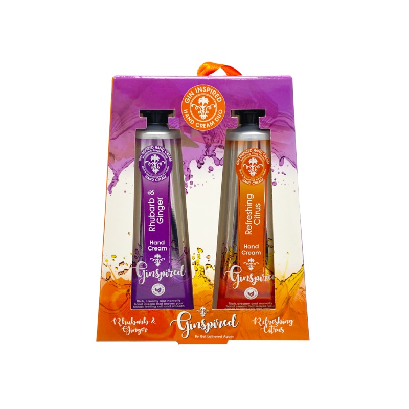 Ginspired Hand & Nail Cream Duo Rhubarb & Ginger & Refreshing Citrus