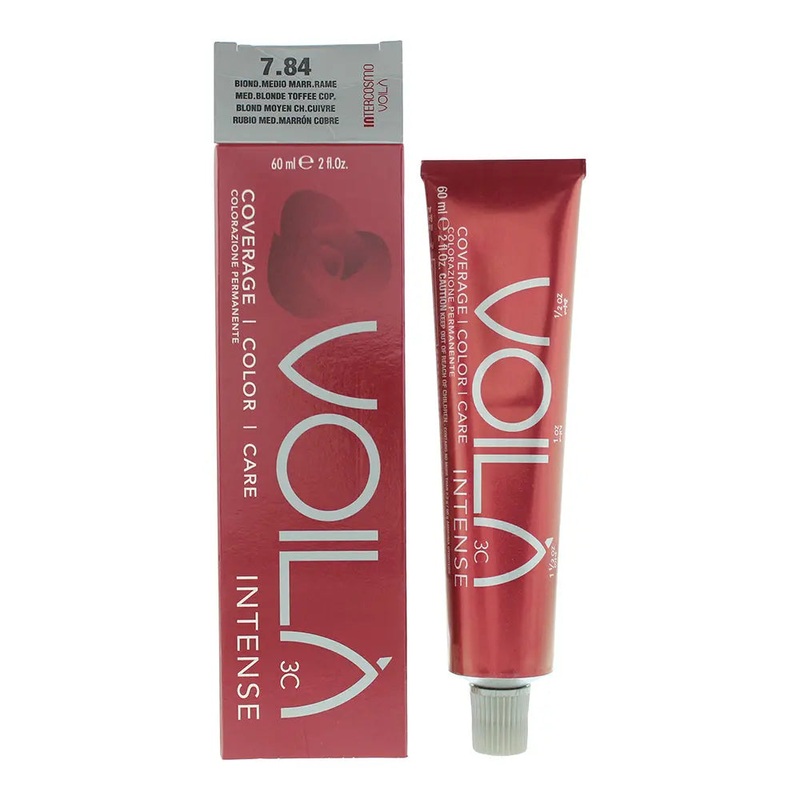 Intercosmo Voil 3C Intense 7.84 Medium Blonde Toffee Copper Hair Colour 60ml