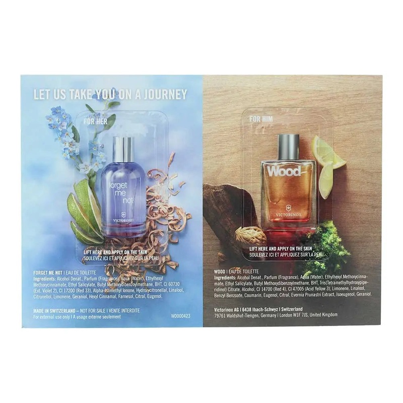 Swiss Army Victorinox Wood & Forget Me Not Touch Sample Card Eau De Toilette