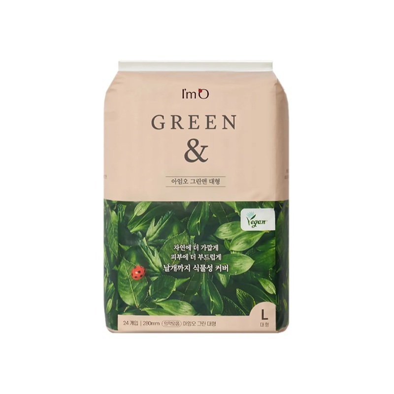 I’m O Green & Sanitary Pads Large Size (24 Pads per Pack)  4 Packs