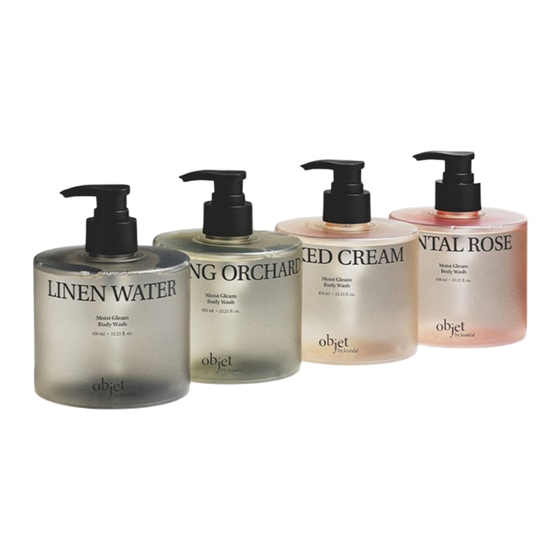 Objet by KUNDAL Moist Gleam Body Wash 450ml & Room Slippers Set Linen Water