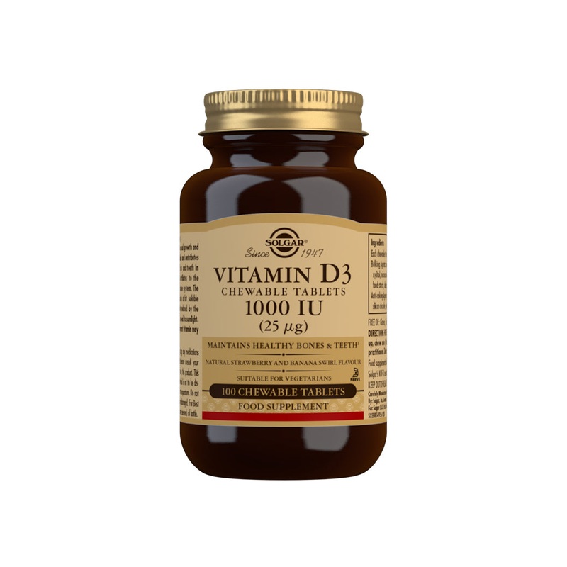 Vitamin D3 1000 IU (25g) Chewable 100 tablets