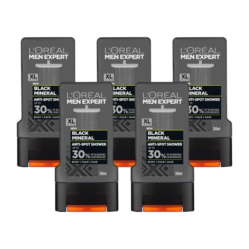 Black Mineral Shower 300Ml 5 Pack Bundle