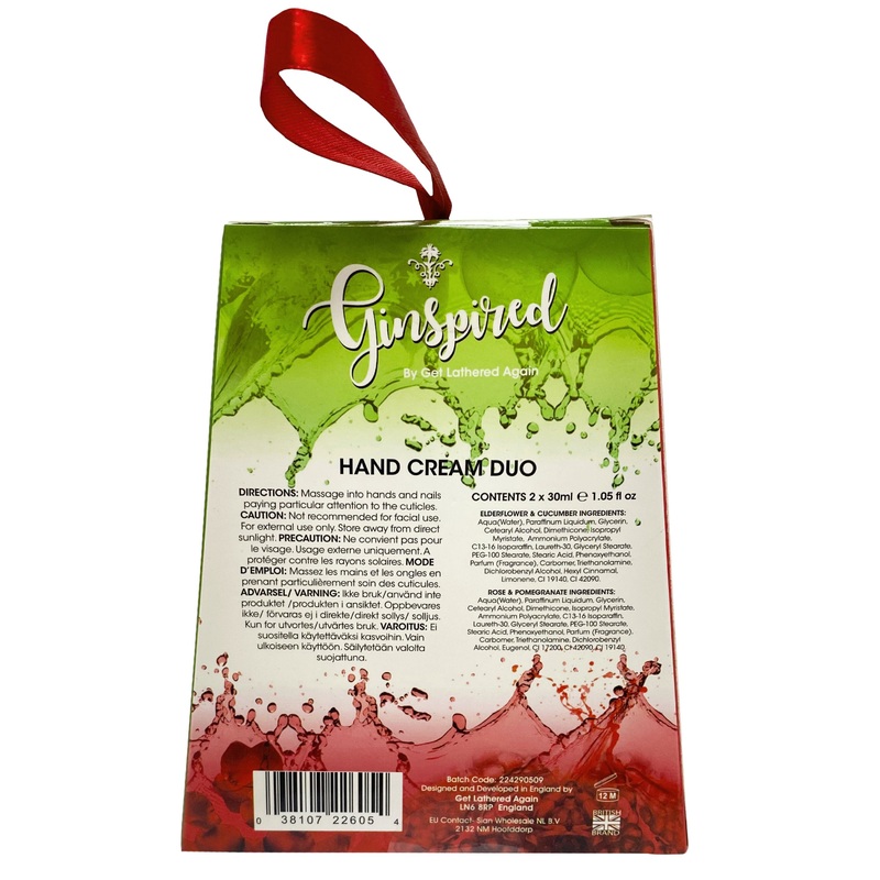 Ginspired Hand & Nail Cream Duo Rose & Pomegranate & Elderflower & Cucumber