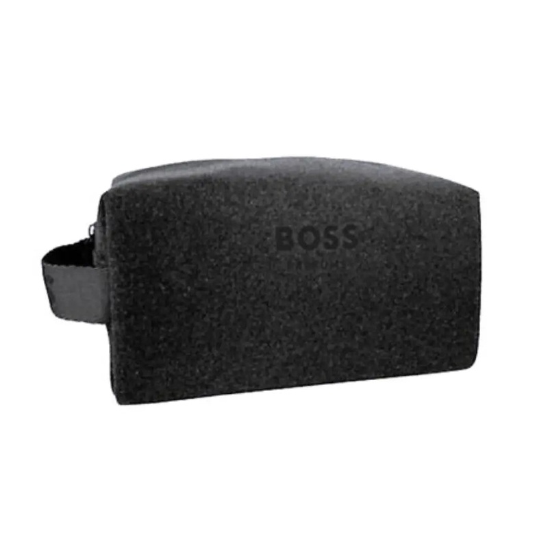 Hugo Boss Parfums Men’s Grey Wool Blend Toiletries Wash Bag