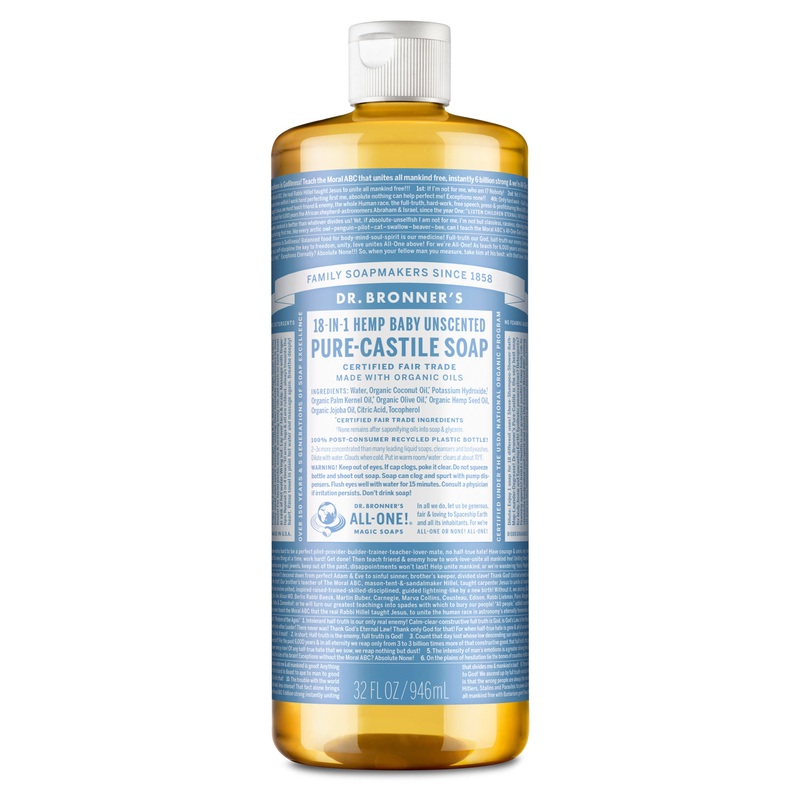 Baby Unscented Pure Castile Liquid Soap 1 litre
