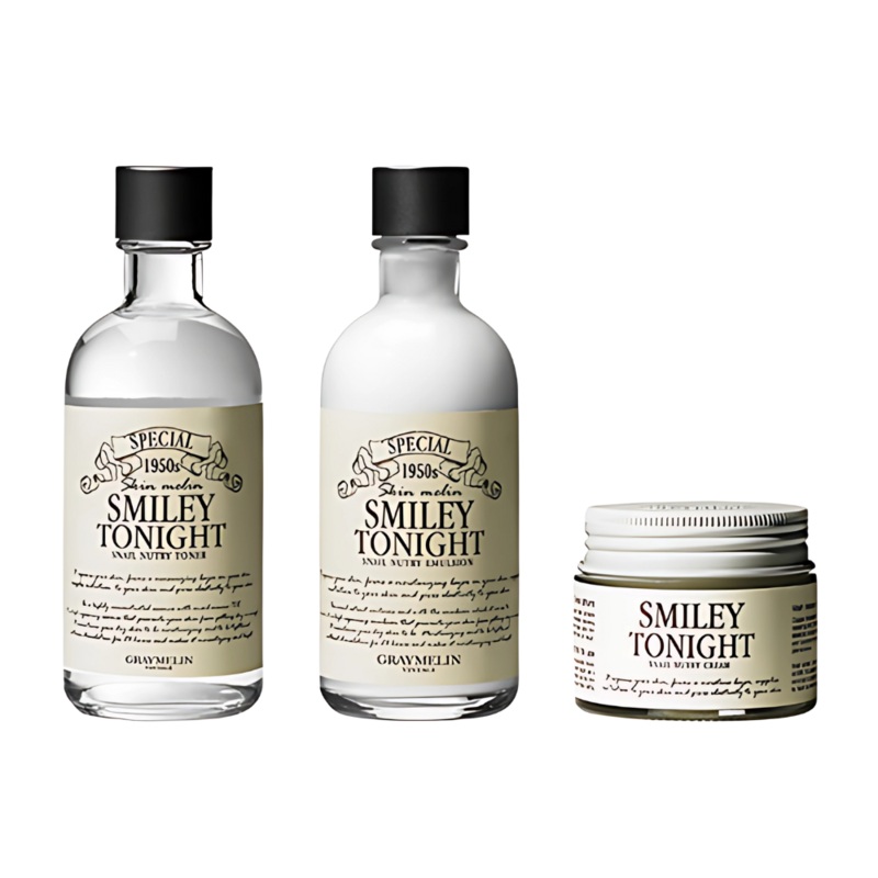 GRAYMELIN Smiley Tonight Snail Nutrition & Moisture 3-Step Skincare Set
