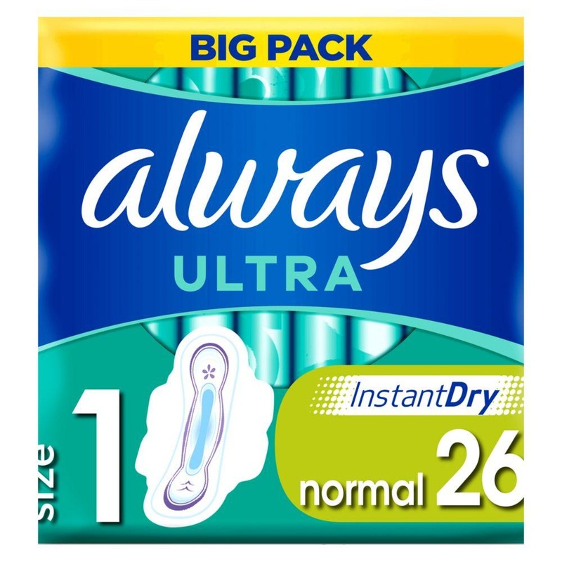 Ultra Normal (Size 1) Sanitary Towels Wings 26 Pads