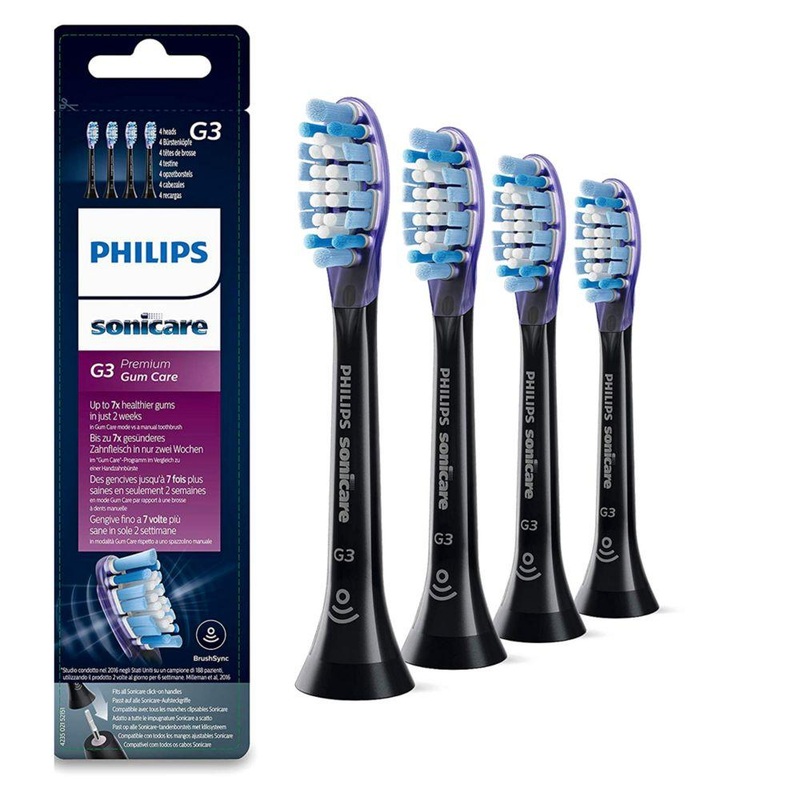 Sonicare Premium Gum Care Brushsync Enabled Replacement Brush Heads – 4Pk Black Hx9054/33