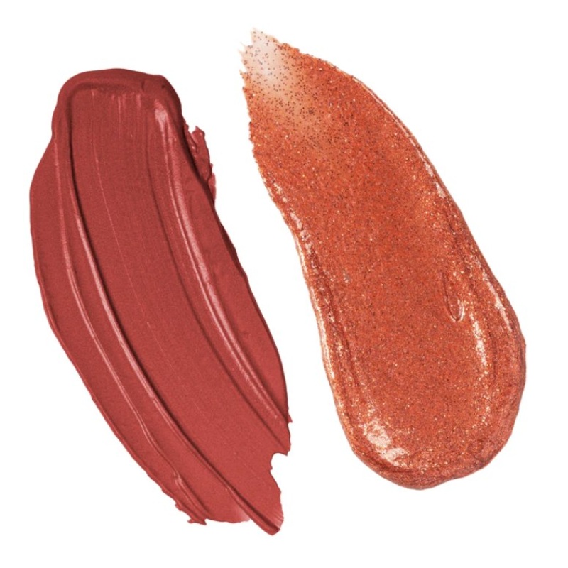 Stila Double Dip Liquid Eyeshadow Suede Shade & Glitter & Glow Coral Reef