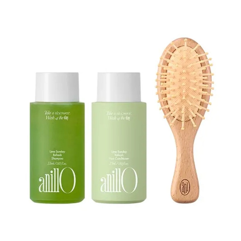 anillO Lime Sunday Refresh Hair & Brush Mini Set