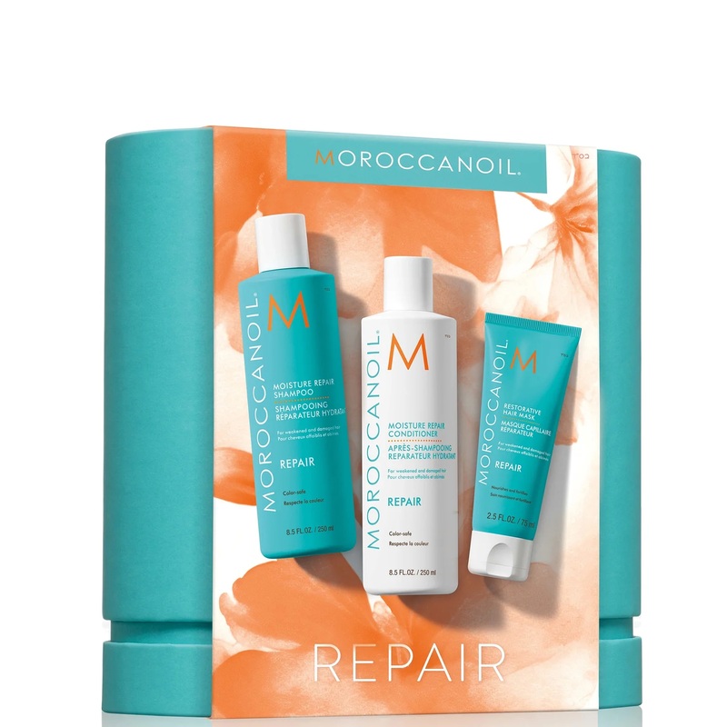 Moroccanoil Moisture Repair Shampoo and Conditioner Set with Free Restorative Hair Mask 75ml (Worth 52)