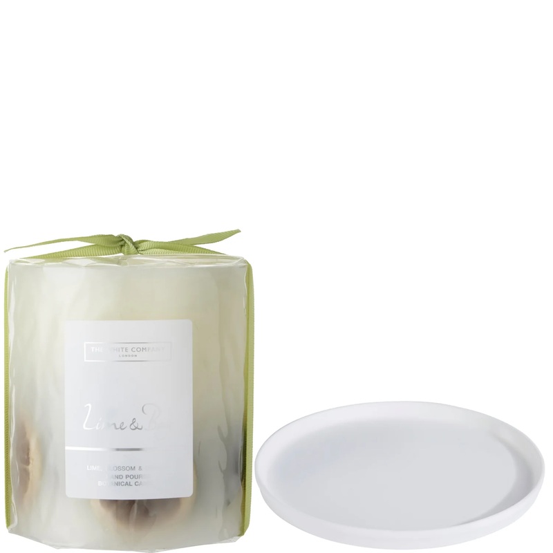 The White Company Lime and Bay Botanical Candle and Plate – Medium
