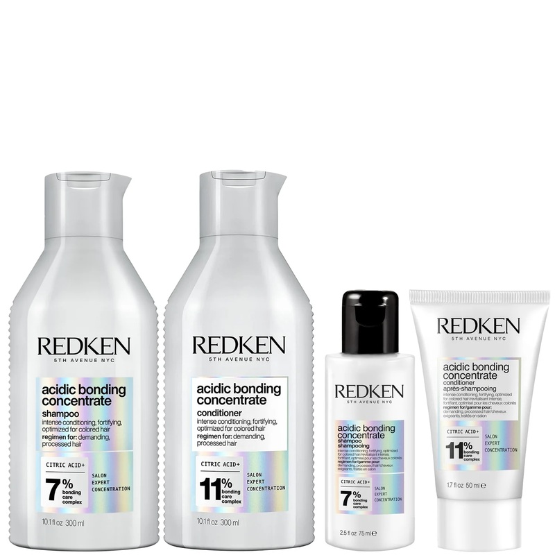 Redken Acidic Bonding Concentrate Shampoo and Conditioner 300ml with Mini Shampoo 75ml and Conditioner 50ml (Worth 62.11)