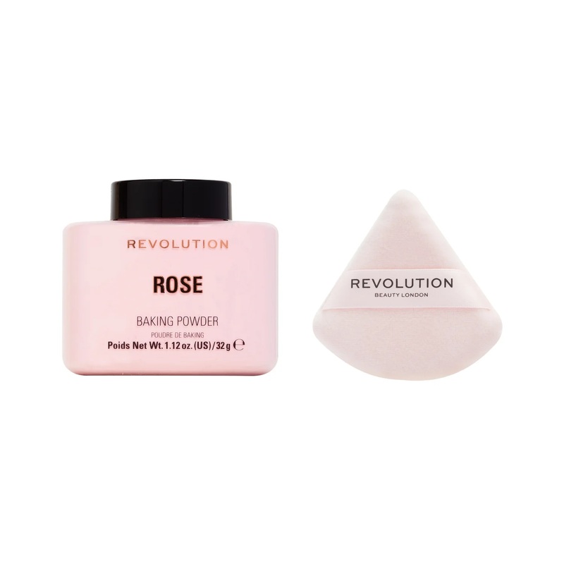 Makeup Revolution Baking Powder and Powder Puff Duo – Rose